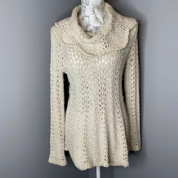 sparrow Sweaters - Sparrow ANTHROPOLOGIE Knit Sweater Crochet Small